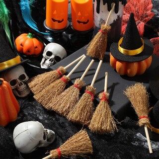 Foto 7 | Foto 7 | Escobas De Paja En Miniatura Para Decoración De Halloween, 50 Unidades - Venta Internacional.