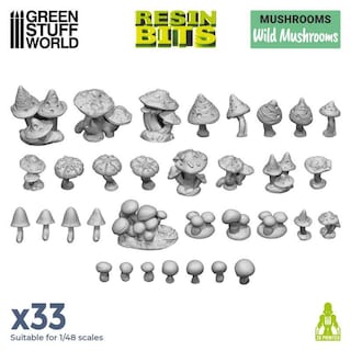 Foto 2 | Foto 2 | Set De Modelos En Miniatura De Setas Silvestres, 33 Unidades, Escala 1:48 Sin Pintar - Venta Internacional.