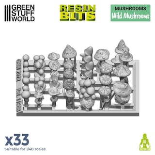 Foto 3 | Foto 3 | Set De Modelos En Miniatura De Setas Silvestres, 33 Unidades, Escala 1:48 Sin Pintar - Venta Internacional.