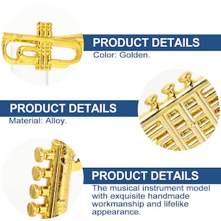Foto 7 | Foto 7 | Instrumento Musical En Miniatura, Balacoo, Trompeta, Saxofón, 4 Piezas - Venta Internacional.