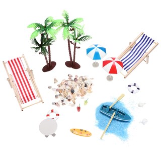 Foto 1 | Foto 1 | Kit De Adornos En Miniatura Con Temática De Playa, 18 Piezas, Para Decoración Del Hogar - Venta Internacional.
