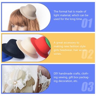 Foto 6 | Foto 6 | Minisombreros Formales Nuobesty para Manualidades y Muñecas color Beige 4 Unidades - Venta Internacional