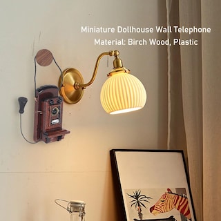 Foto 4 | Foto 4 | Teléfono de Pared en Miniatura Vintage para Casa de Muñecas 1:12 - Venta Internacional