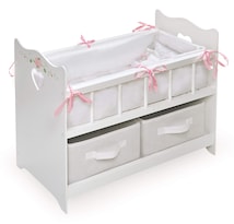 Cesta De Tejón Para Muñecas, Blanca, Con Ropa De Cama, Muñecas De 20 Pulgadas - Venta Internacional.