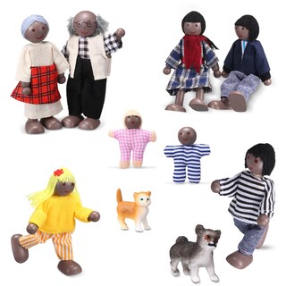 Foto 5 | Foto 5 | Juego De Minifiguras Skylety De Madera Con Forma De Casa De Muñecas, 10 Unidades - Venta Internacional.