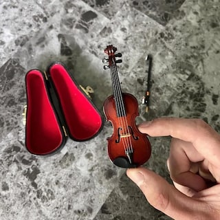 Foto 3 | Foto 3 | Violonchelo De Juguete En Miniatura De Madera Con Soporte, Lazo Y Funda Para Decoración Del Hogar - Venta Internacional.