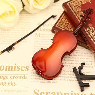 Foto 6 | Foto 6 | Violonchelo De Juguete En Miniatura De Madera Con Soporte, Lazo Y Funda Para Decoración Del Hogar - Venta Internacional.