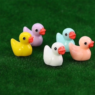Foto 7 | Foto 7 | Adorno En Miniatura Con Forma De Minipato De Resina Para Manualidades, 5 Unidades, Color Amarillo - Venta Internacional.