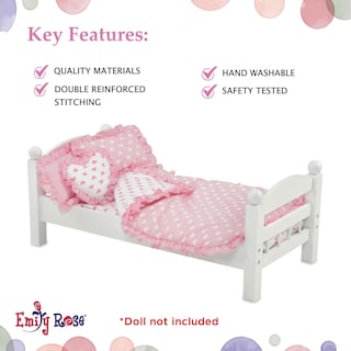 Foto 3 | Foto 3 | Juego De Ropa De Cama Emily Rose Pink Heart Para Muñecas De 18 Pulgadas - Venta Internacional.