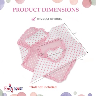 Foto 4 | Foto 4 | Juego De Ropa De Cama Emily Rose Pink Heart Para Muñecas De 18 Pulgadas - Venta Internacional.