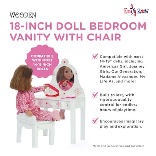 Foto 2 | Foto 2 | Juego De Tocador De Dormitorio Emily Rose De Doll Furniture Con Silla De 18 Pulgadas - Venta Internacional.