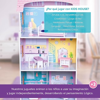 Foto 5 | Foto 5 | Casa de Muñecas de Madera para Niñas Scarlett Kids House color Rosa