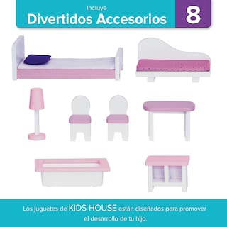 Foto 7 | Foto 7 | Casa de Muñecas de Madera para Niñas Scarlett Kids House color Rosa