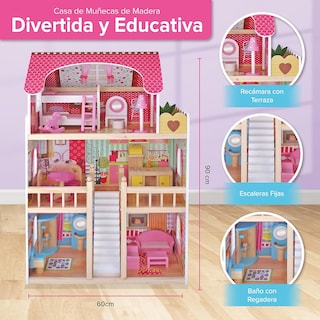 Foto 2 | Foto 2 | Casa de Muñecas con Muebles Kids House color RosaCasita para Niñas Emily