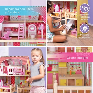 Foto 4 | Foto 4 | Casa de Muñecas con Muebles Kids House color RosaCasita para Niñas Emily