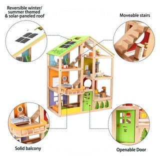 Foto 4 | Foto 4 | Casa De Muñecas Hape All Seasons Kids De 3 Pisos Con Muebles Y Acceso. - Venta Internacional.