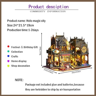 Foto 3 | Foto 3 | Conjunto De Madera Dollhouse Creative Para Halloween Con Luz Led - Venta Internacional.