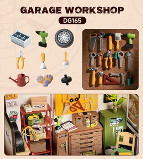 Foto 6 | Foto 6 | Kit De Casa En Miniatura Rowood Garage Workshop Con Led Para Adultos - Venta Internacional.
