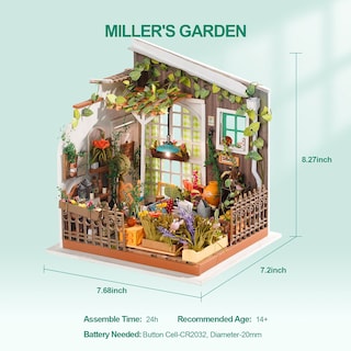 Foto 5 | Foto 5 | Kit De Casa En Miniatura Rowood Miller's Garden A Escala 1:24 Con Muebles - Venta Internacional.