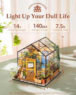 Foto 3 | Foto 3 | Kit De Casa En Miniatura Rowood Cathy's Flower House Con Muebles - Venta Internacional.