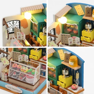 Foto 2 | Foto 2 | Kit De Casa De Muñecas En Miniatura, Casa De Muñecas De Madera Con Luces Led - Venta Internacional.