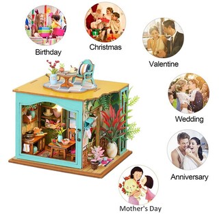 Foto 5 | Foto 5 | Kit De Casa De Muñecas En Miniatura Para Hacer Tú Mismo, Casa De Muñecas De Madera Con Luces Led - Venta Internacional.