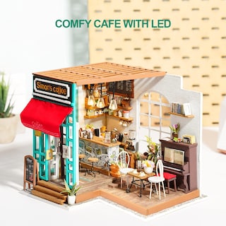 Foto 2 | Foto 2 | Kit De Casa De Muñecas En Miniatura Rowood Simon's Coffee A Escala 1:24 - Venta Internacional.