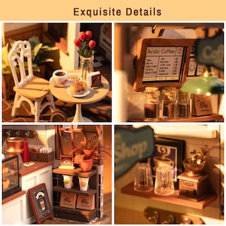 Foto 4 | Foto 4 | Kit De Casa De Muñecas En Miniatura Rolife Coffee Shop Con Luces Led - Venta Internacional.