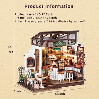 Foto 5 | Foto 5 | Kit De Casa De Muñecas En Miniatura Rolife Coffee Shop Con Luces Led - Venta Internacional.