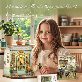 Foto 6 | Foto 6 | Kit De Casa De Muñecas En Miniatura Cutebee Book Nook Champs-élysées Florist - Venta Internacional.