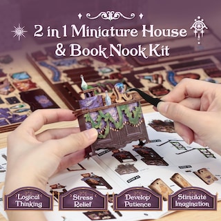 Foto 7 | Foto 7 | Kit De Casa De Muñecas En Miniatura Cutebee Book Nook The Astrology Bookshop - Venta Internacional.