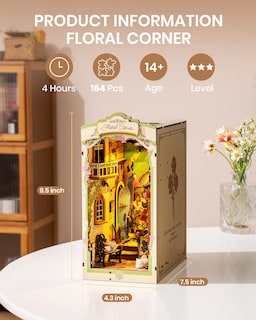 Foto 7 | Foto 7 | Kit De Rincón Para Libros En Miniatura Con Forma De Casa De Muñecas, Rowood, Con Funda Antipolvo - Venta Internacional.