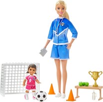 Venta Internacional- Barbie Careers, Set De Muñeca Entrenadora De Futbol, Muñeca Para Niñas De 3 Años En Adelante