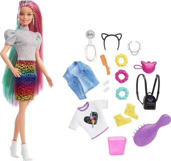 Foto 1 | Foto 1 | Venta Internacional- Barbie Fashionista, Peinado Arcoíris Animal Print Rubia, Muñeca Para Bebés De 3 Años En Adelante