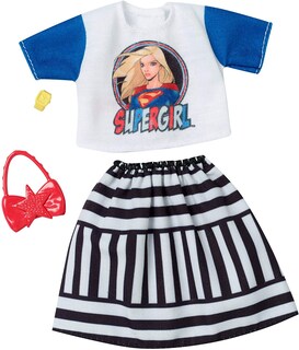 Foto 1 | Foto 1 | Venta Internacional- Barbie Super Hero Ropa: Supergirl Top Y Falda De Rayas Con Monedero Y Reloj