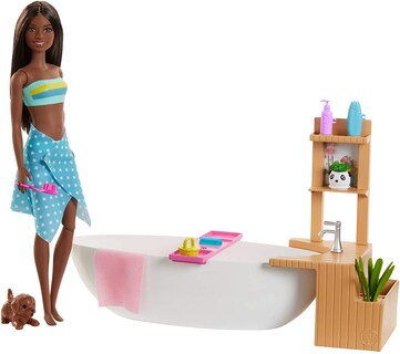 Foto 1 | Foto 1 | Venta Internacional- Muñeca De Baño Barbie Fizzy Y Playset, Morena, Con Tina, Polvo Fizzy, Cachorro Y Más