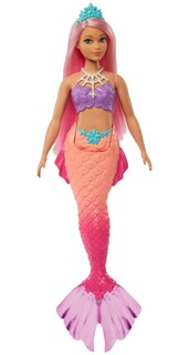 Foto 1 | Foto 1 | Venta Internacional- Barbie Sirena Muñeca Con Pelo Rosa, Cola Ombré, Corona Azul Y Aletas Esculpidas
