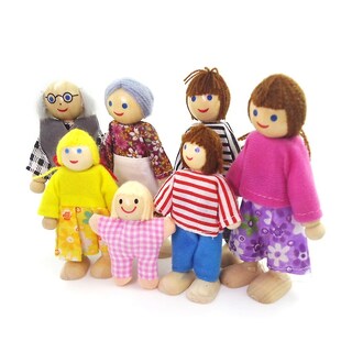 Foto 3 | Foto 3 | Venta Internacional - Juego De Muñecas Familiares Para 7 Personas, Madera Y Tela, Miniatura 1:12