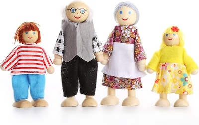 Foto 4 | Foto 4 | Venta Internacional - Juego De Muñecas Familiares Para 7 Personas, Madera Y Tela, Miniatura 1:12