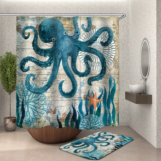 Foto 5 | Foto 5 | Cortina De Ducha Miracille Sea Turtle Waterproof Octopus - Venta Internacional.