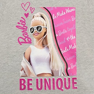 Foto 2 | Foto 2 | Camiseta Barbie Para Niñas, Color Gris, Algodón Y Poliéster, Talla 10 - Venta Internacional.