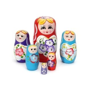 Foto 1 | Foto 1 | Muñecas Matrioska Rusas De Madera Pintadas A Mano, 5 Piezas - Venta Internacional.