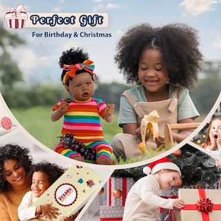 Foto 6 | Foto 6 | Muñeca Reborn Jizhi Black Girl De 50 Cm Con Accesorios - Venta Internacional.