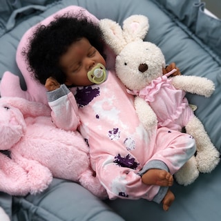 Foto 1 | Foto 1 | Sofá De Vinilo Reborn Baby Doll Babeside Negro De 17 Pulgada - Venta Internacional.