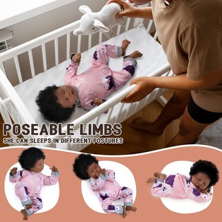Foto 4 | Foto 4 | Sofá De Vinilo Reborn Baby Doll Babeside Negro De 17 Pulgada - Venta Internacional.