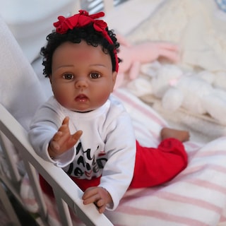 Foto 4 | Foto 4 | Muñeca Reborn Charex Black Lucy De 55 Cm Con Cuerpo De Tela Suave - Venta Internacional.