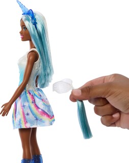 Foto 5 | Foto 5 | Muñeca Unicornio Barbie Un Toque De Magia Con Cabello Y Atuendo Azules - Venta Internacional.