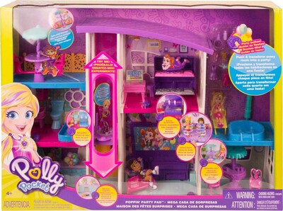 Foto 6 | Foto 6 | Almohadilla De Fiesta Playset Polly Pocket Poppin' Con Muñeca De 7 Cm Y Cordón - Venta Internacional.