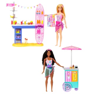 Foto 1 | Foto 1 | Playset Barbie Beach Boardwalk con 2 Muñecas y Más de 20 Accesorios - Venta Internacional