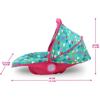 Foto 4 | Foto 4 | Silla De Coche Para Muñecas Baby Alive Deluxe, Verde, Rosa Y Corazones, 46 Cm, 3 O Más - Venta Internacional.